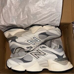 New Balance 9060 Cream and Gray Sneakers